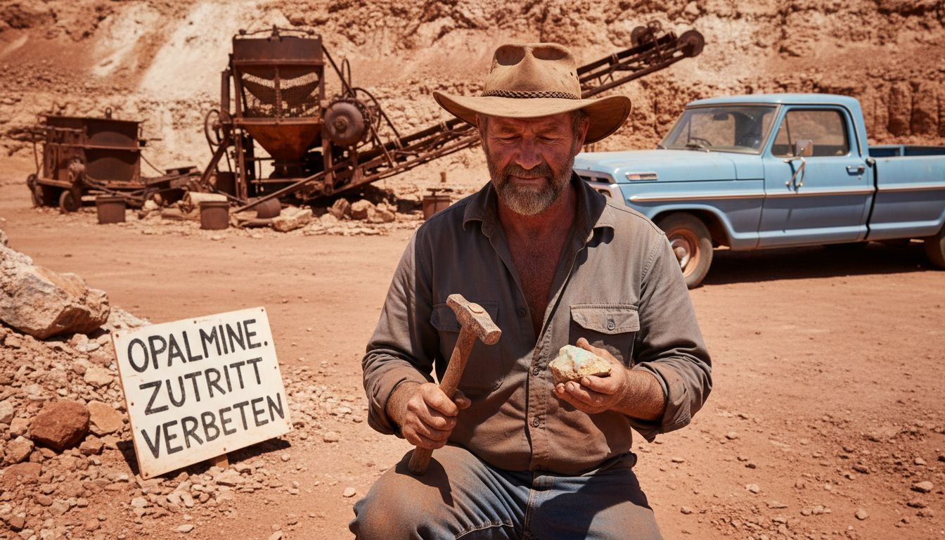 Opalschürfer bei der Arbeit in einer abgelegenen Mine im australischen Outback