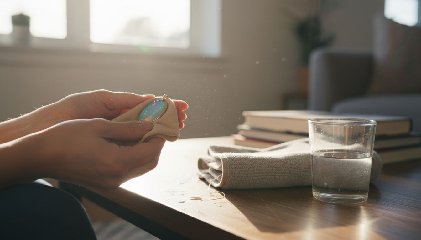 Essuyez délicatement votre pendentif en opale avec un chiffon doux.