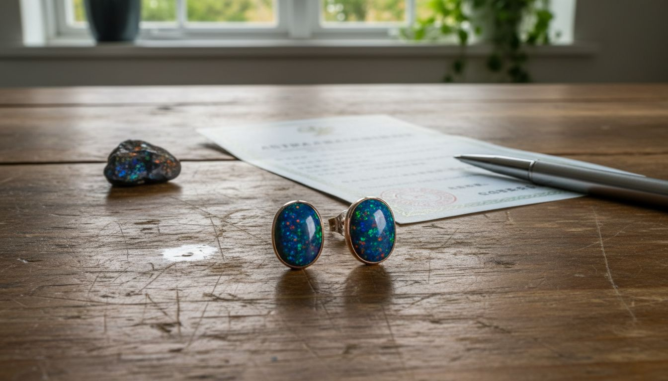 澳洲欧泊耳环桌面静物摄影