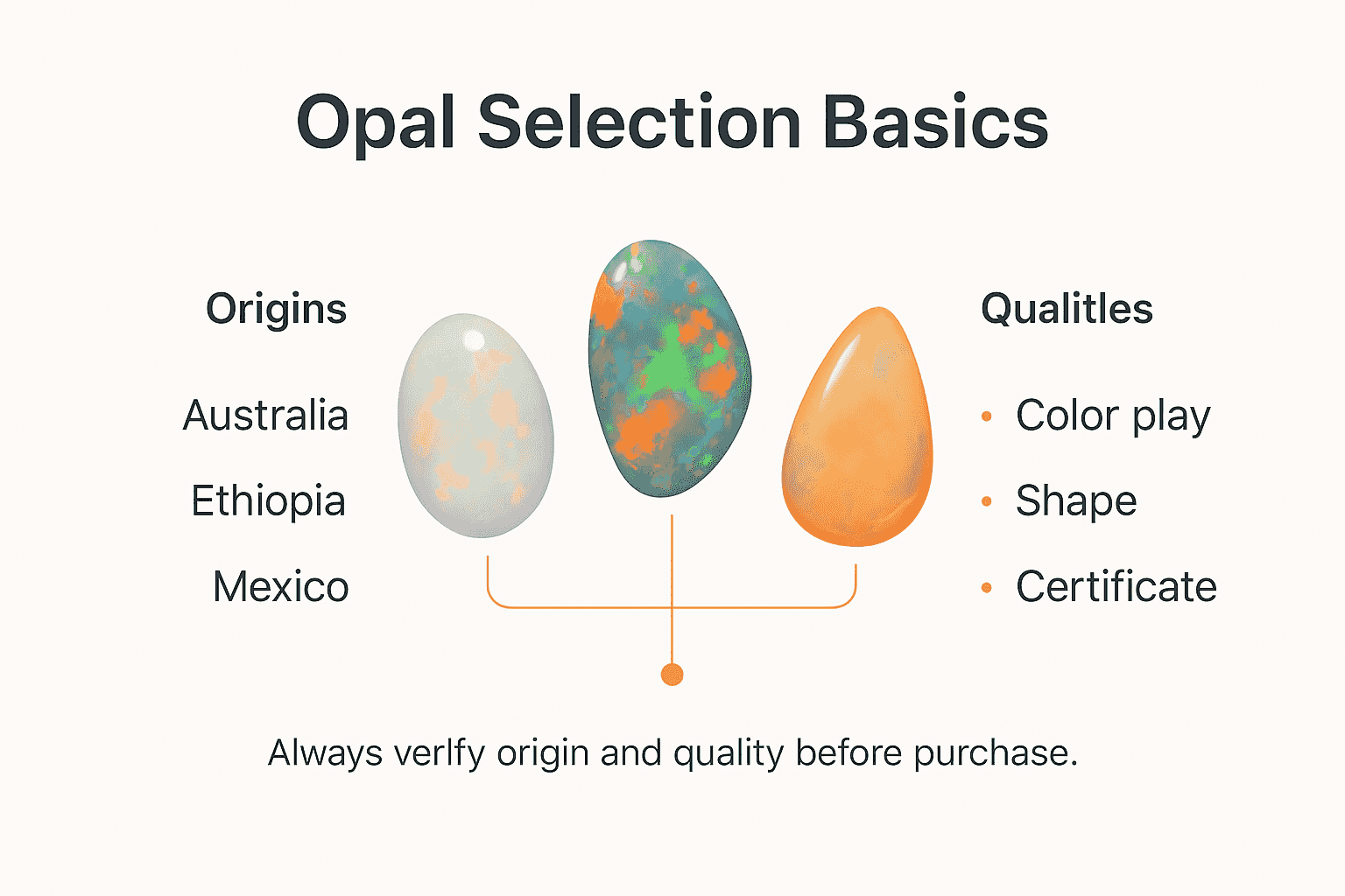 Infographic showing opal types and selection factors