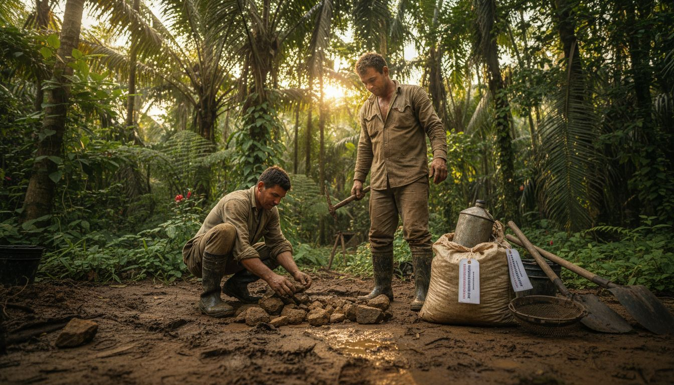 Kleinbergbauern arbeiten in einer zertifiziert fairen Goldmine