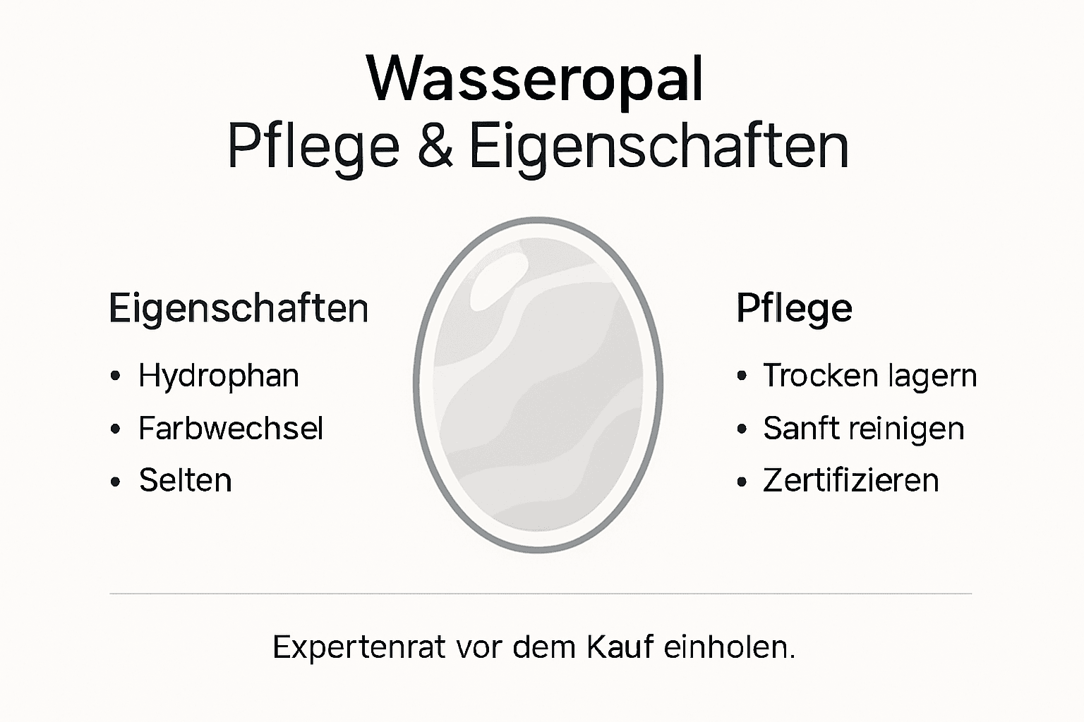 Wissenswertes und Pflegetipps rund um den Wasseropal – eine anschauliche Infografik