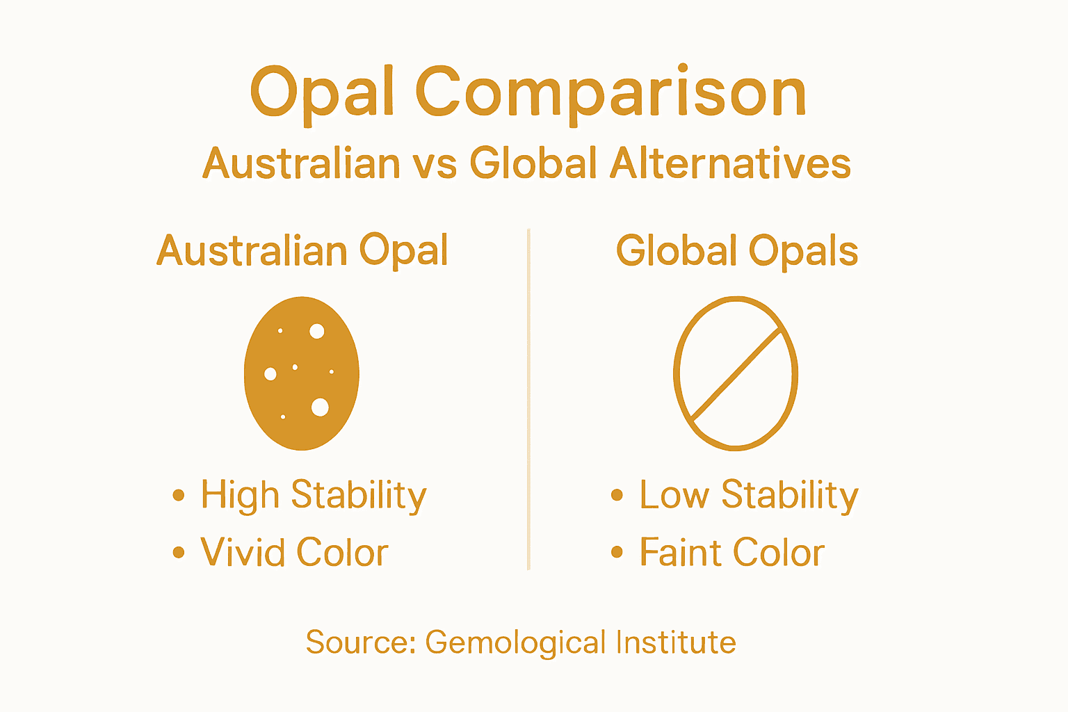 Infographic comparing Australian and global opals