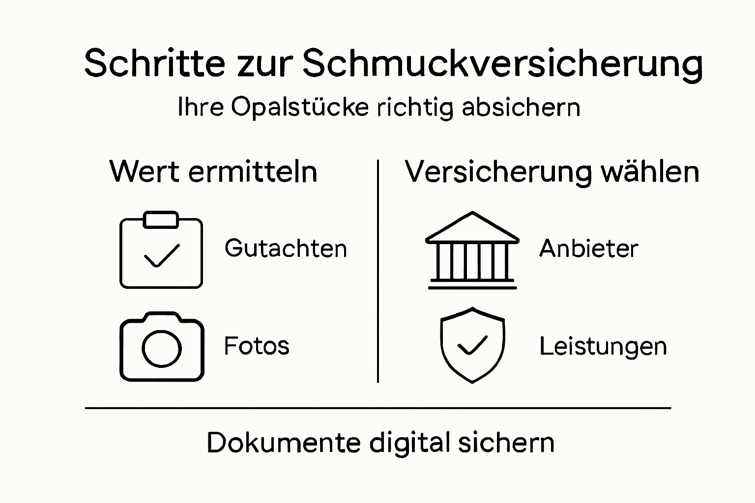 Übersicht: So sichern Sie Ihren Opalschmuck optimal ab – die wichtigsten Schritte zur Schmuckversicherung auf einen Blick