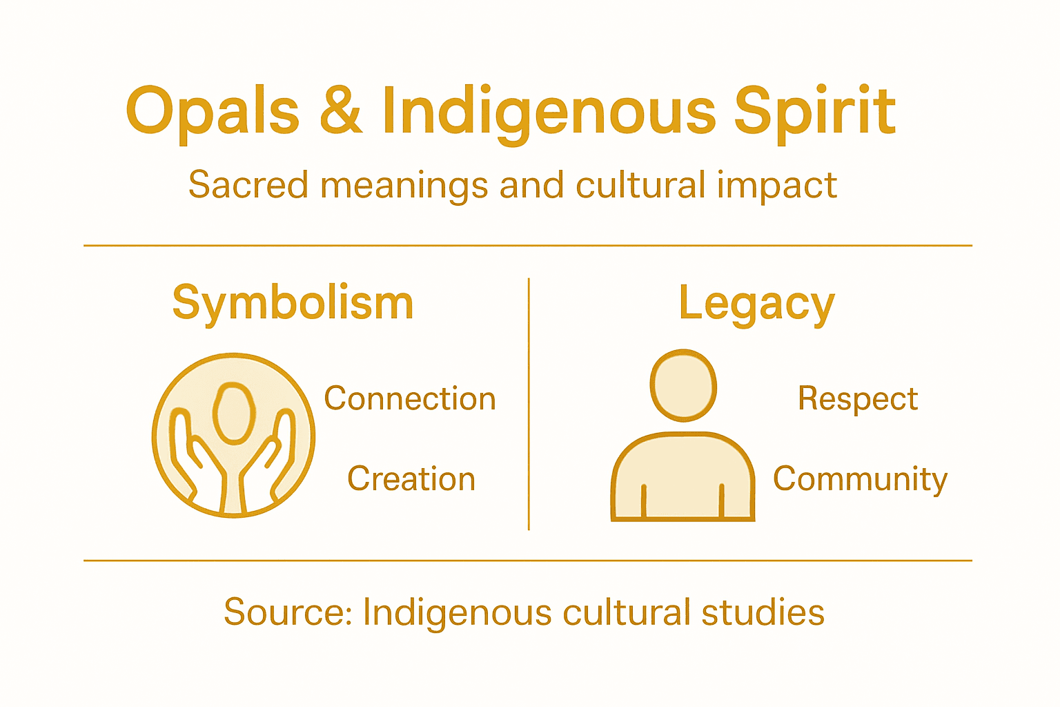 Infographic showing opal symbolism and legacy