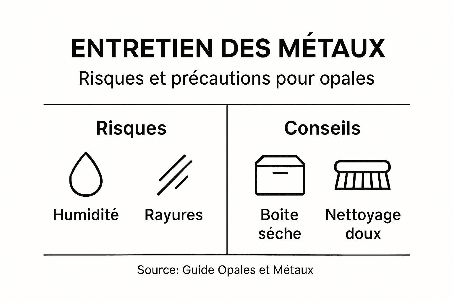 Infographie : comment prendre soin des montures en métal ornées d’opales