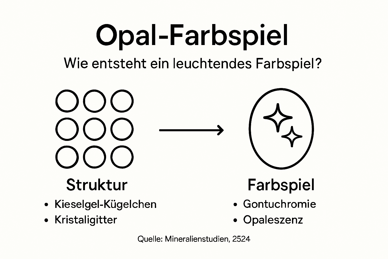 Grafische Darstellung der Opalstruktur und ihres faszinierenden Farbenspiels