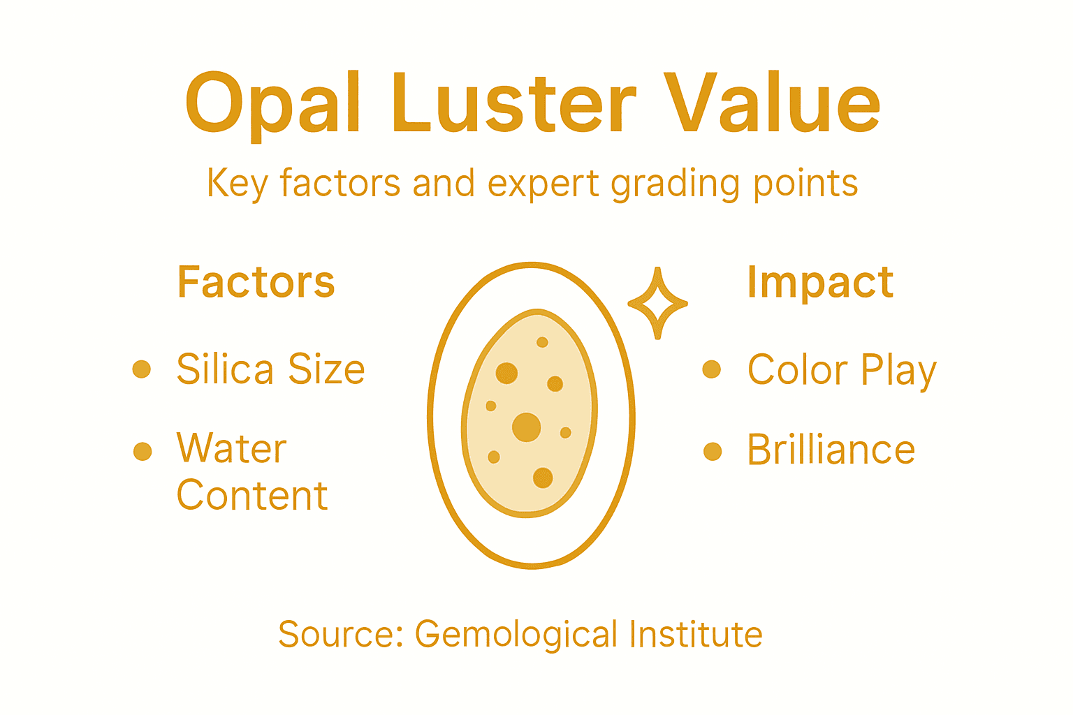 Infographic showing opal luster value factors