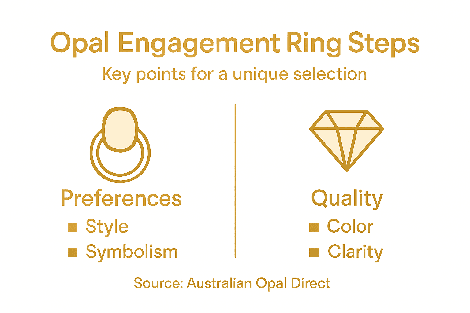 Infographic summary of opal ring steps