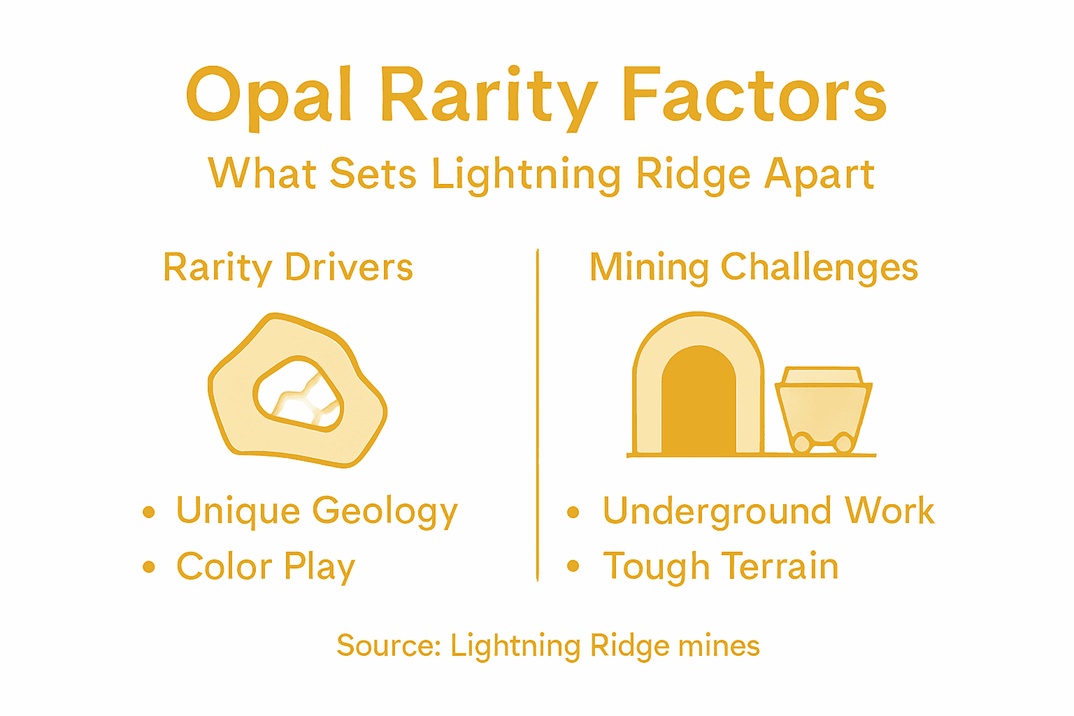Infographic on Lightning Ridge opal rarity and mining