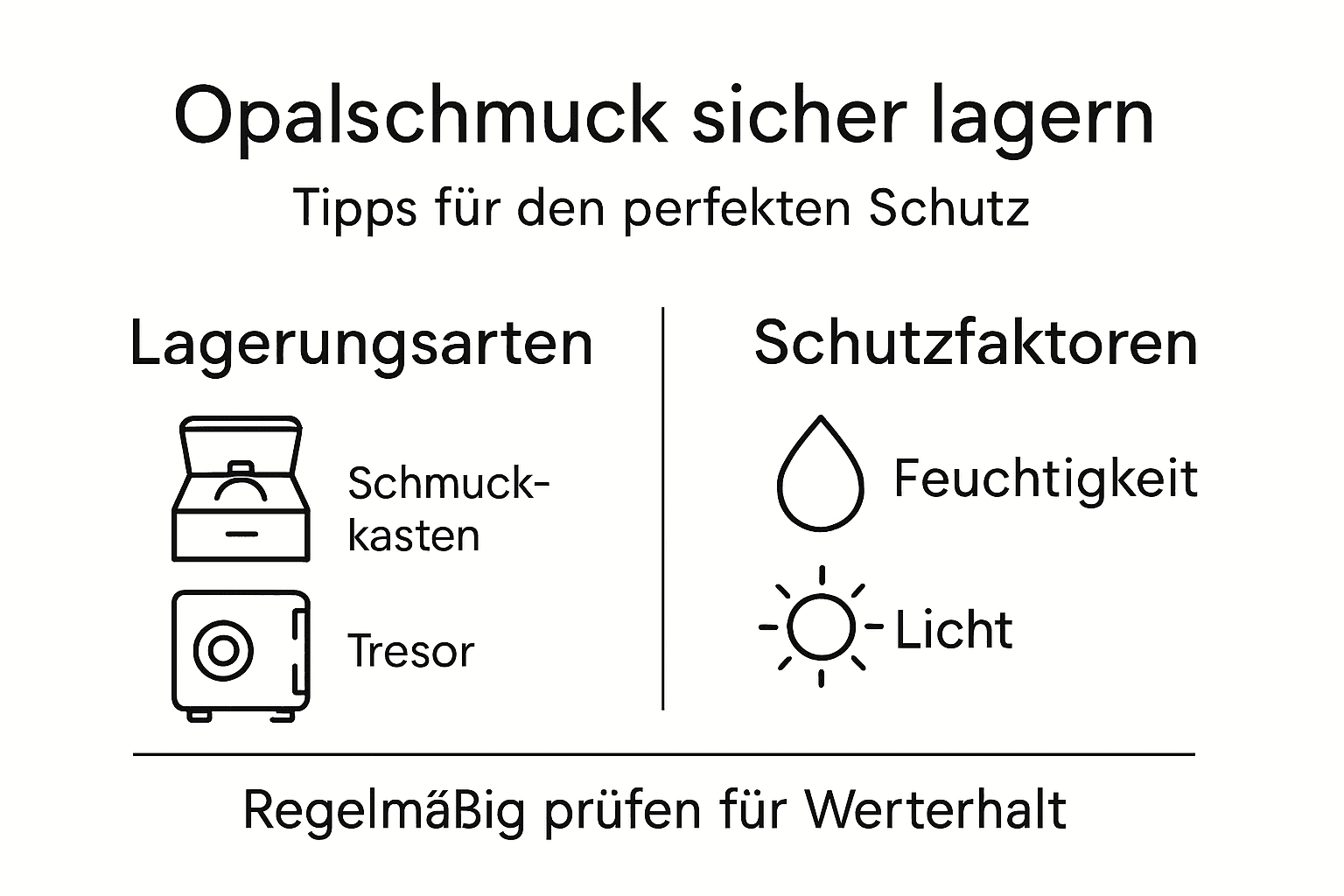 Infografik: So bewahren Sie Opalschmuck richtig auf und schützen ihn optimal