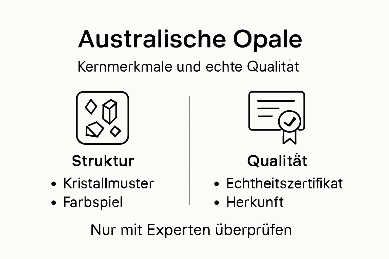 Übersicht: Die wichtigsten Eigenschaften australischer Opale auf einen Blick