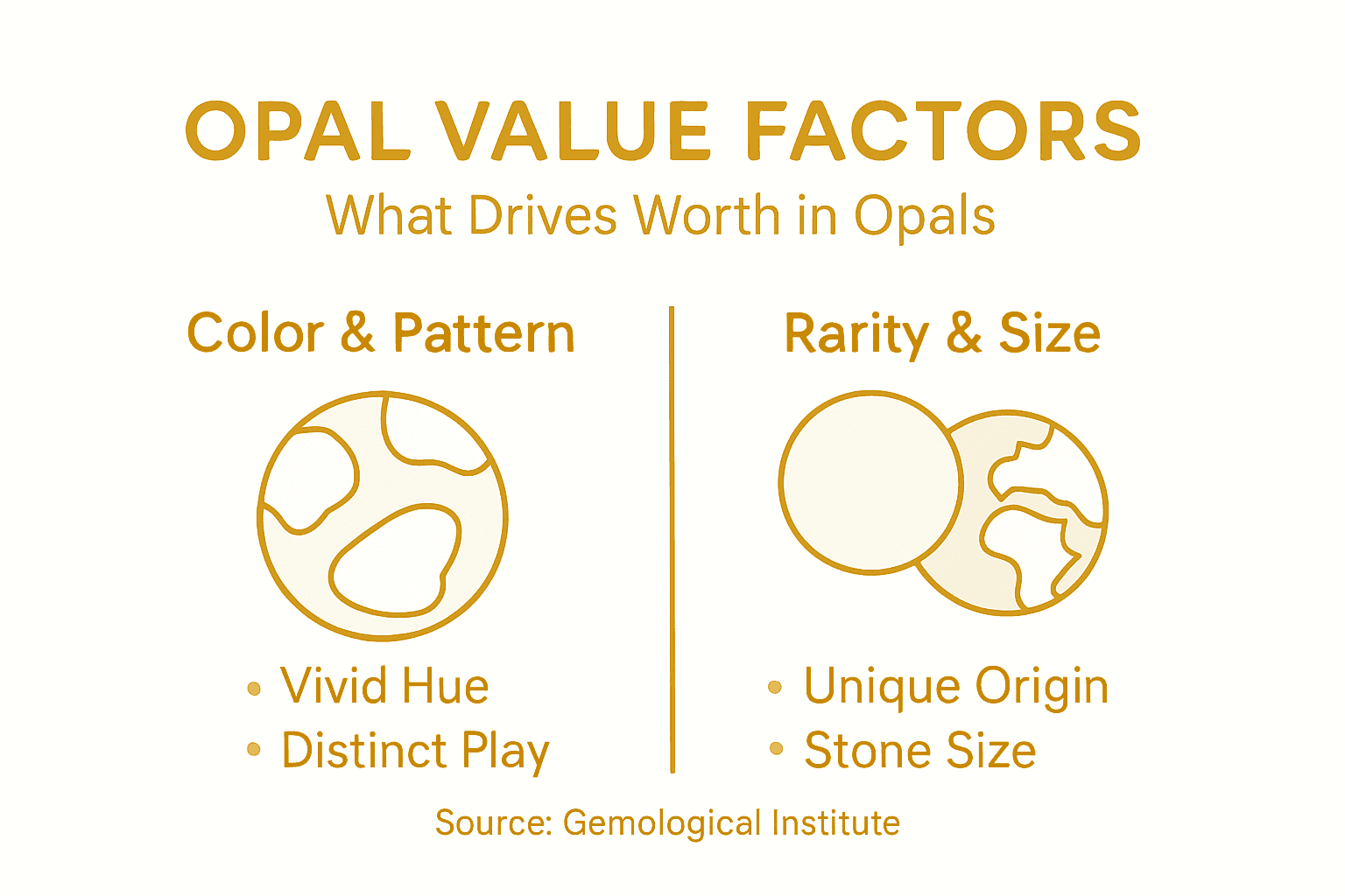 Infographic with opal value factors overview