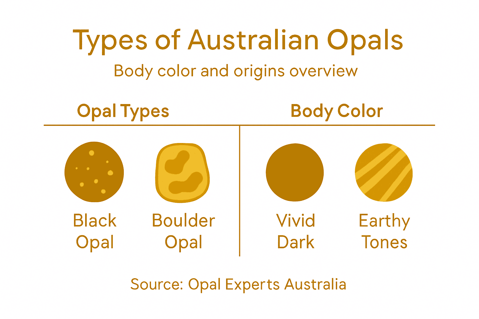 Infographic classifying Australian opal types