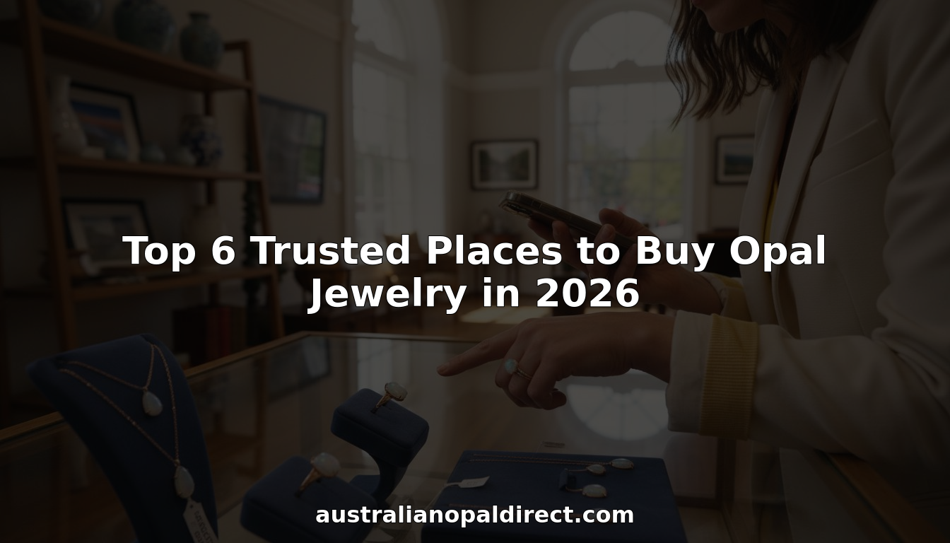 Shopper viewing opal jewelry in boutique