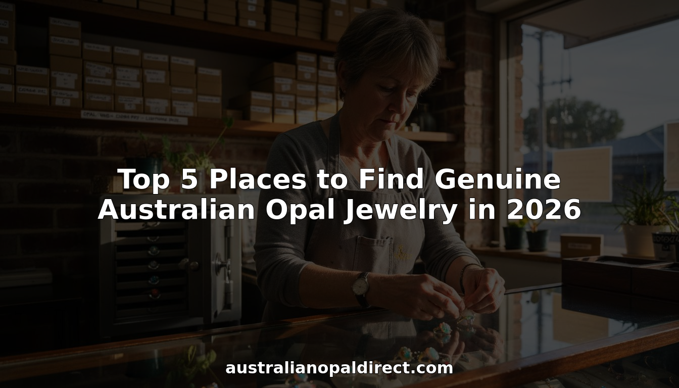 Jeweler displaying Australian opal jewelry in sunlight