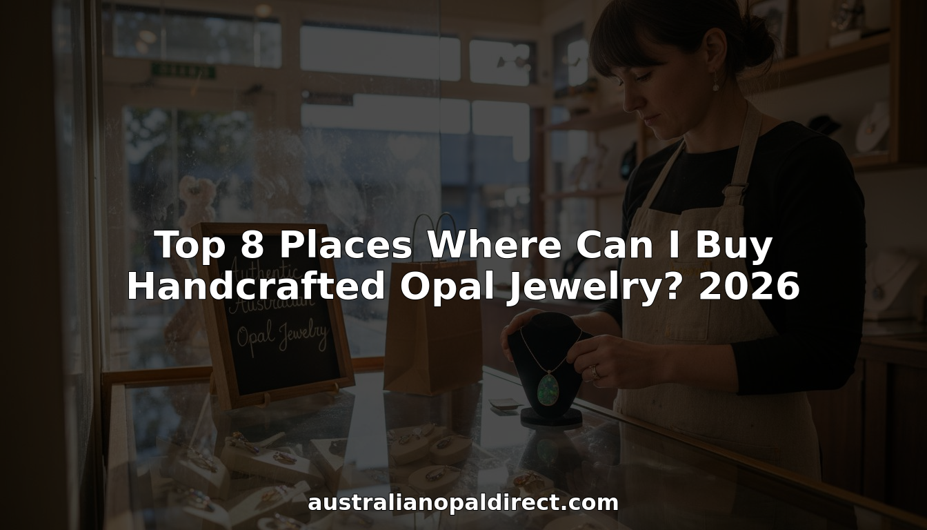 Jeweler arranging opal jewelry in boutique display