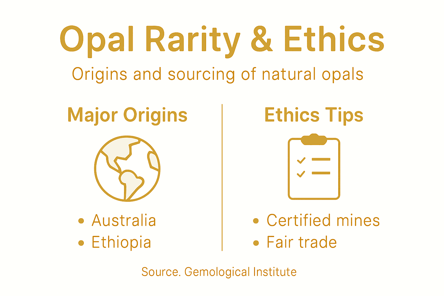 Infographic about opal rarity and ethical sourcing