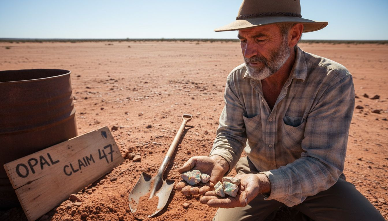 Opal miner working in the Australian outback