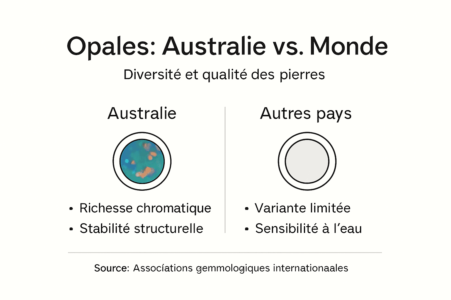 Infographie : les opales d’Australie face aux opales du reste du monde