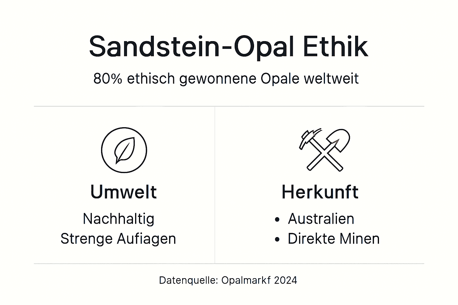 Infografik: Ethik und Herkunft von Sandstein-Opalen
