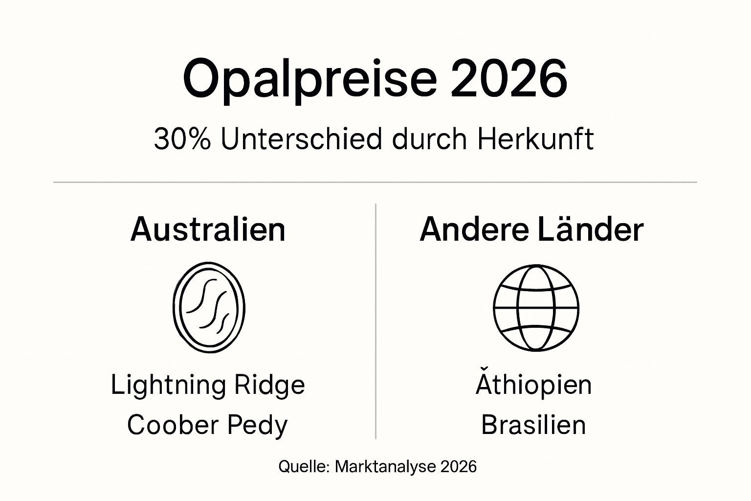 Infografik: Opalpreise im Herkunftsvergleich