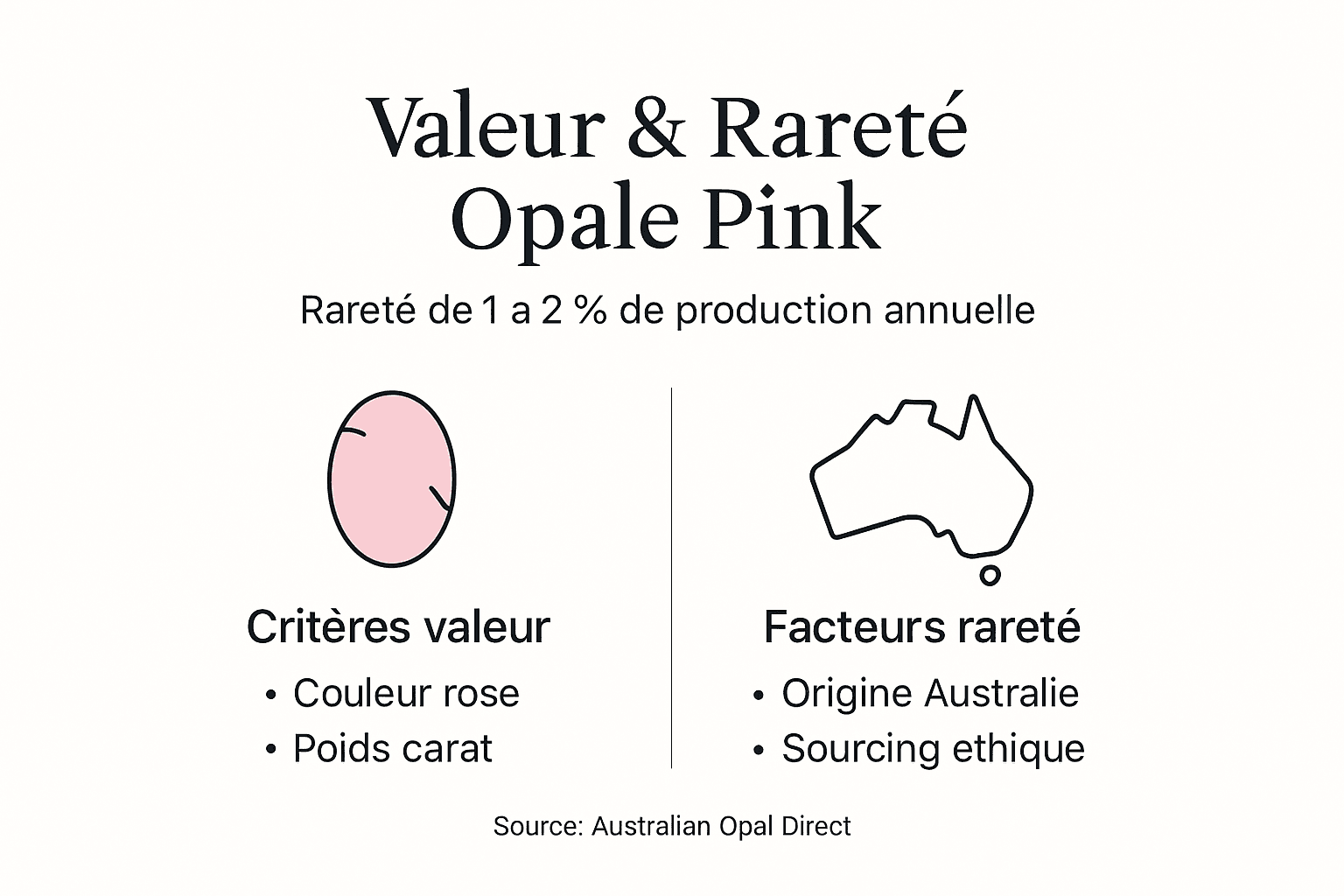 Infographie : tout savoir sur la rareté et la valeur de l’opale rose