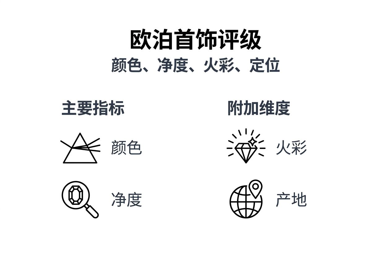 欧泊首饰分级与鉴定要素一览图