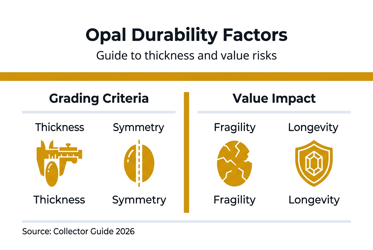 Infographic showing opal durability grading factors