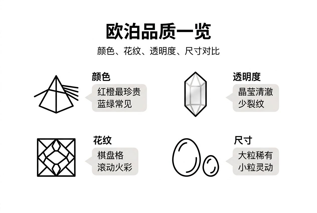 一图读懂欧泊品质评判要点