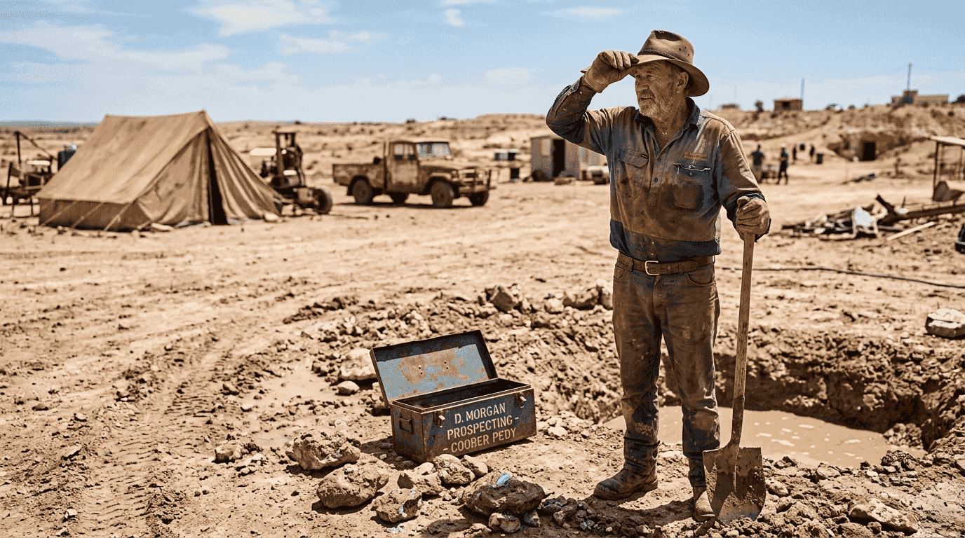 Prospector at Coober Pedy opal mine