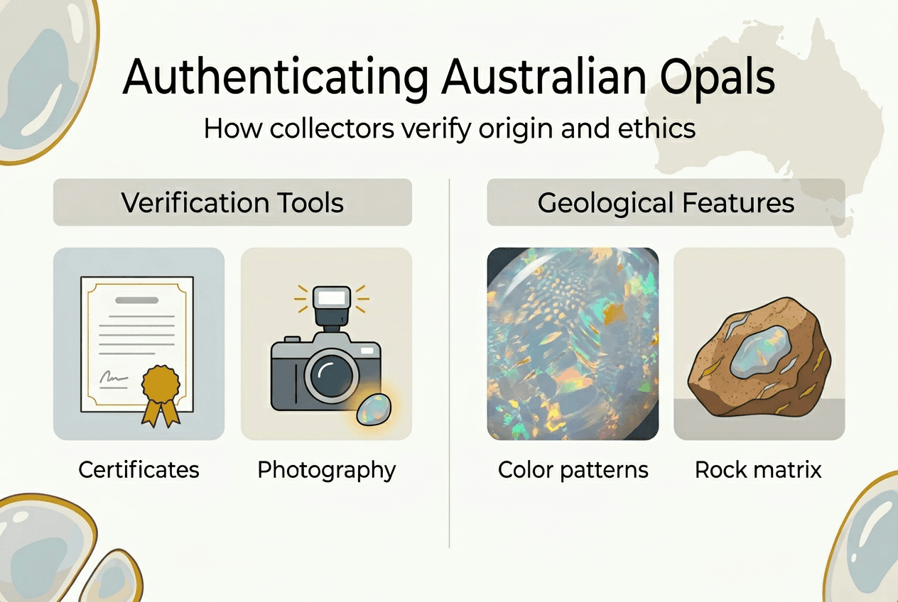 Infographic on Australian opal authentication methods