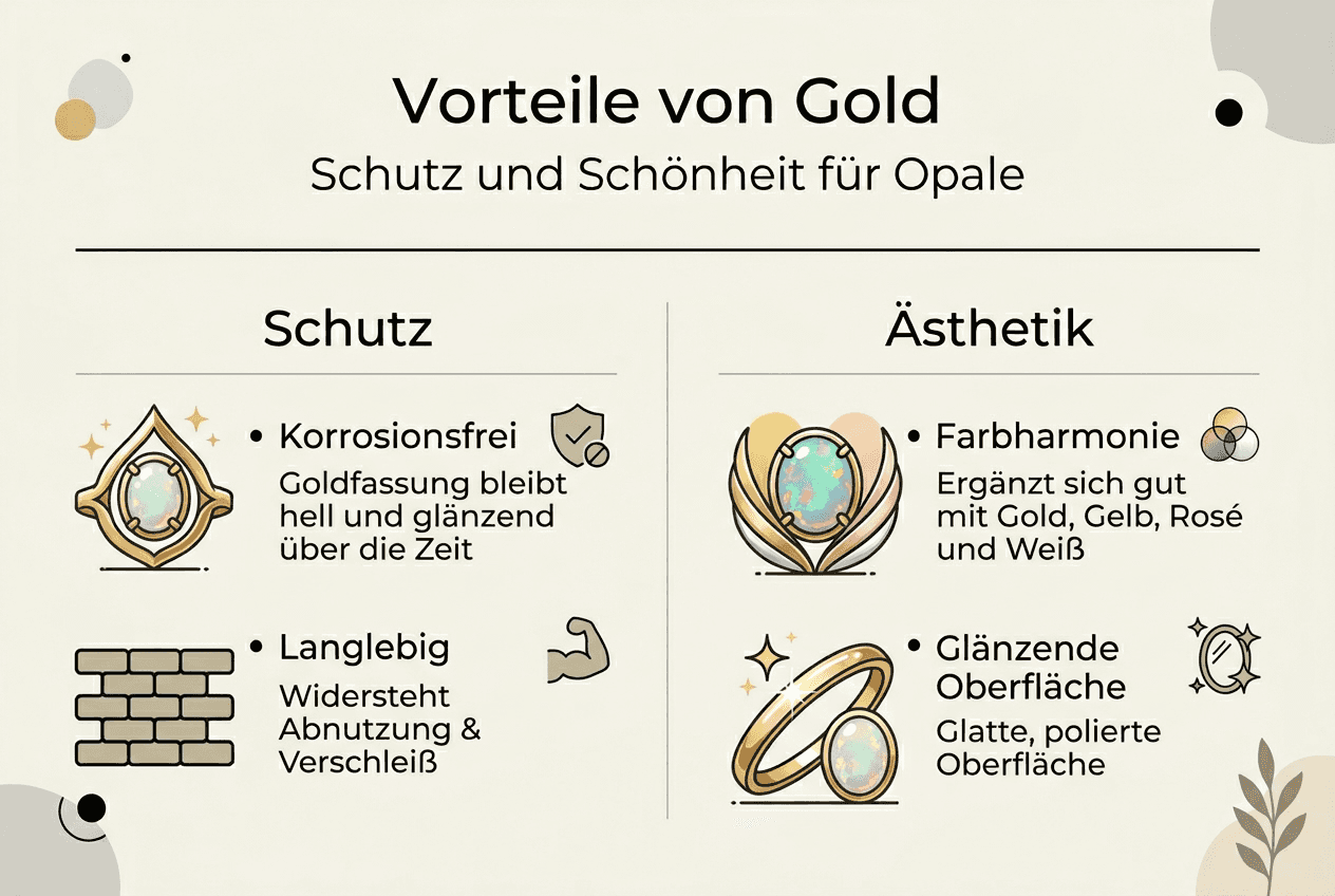 Infografik: Warum Gold die perfekte Wahl für Opalschmuck ist