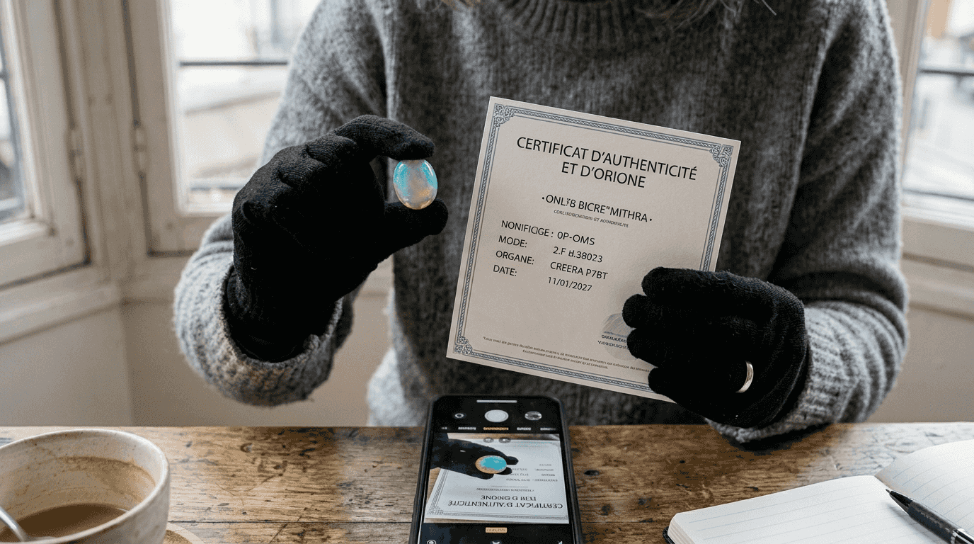 Comment s'assurer de l'authenticité d'une opale australienne grâce à un certificat ?