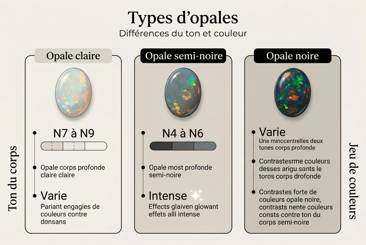 Infographie : les différents types d’opales et leurs principaux critères de qualité