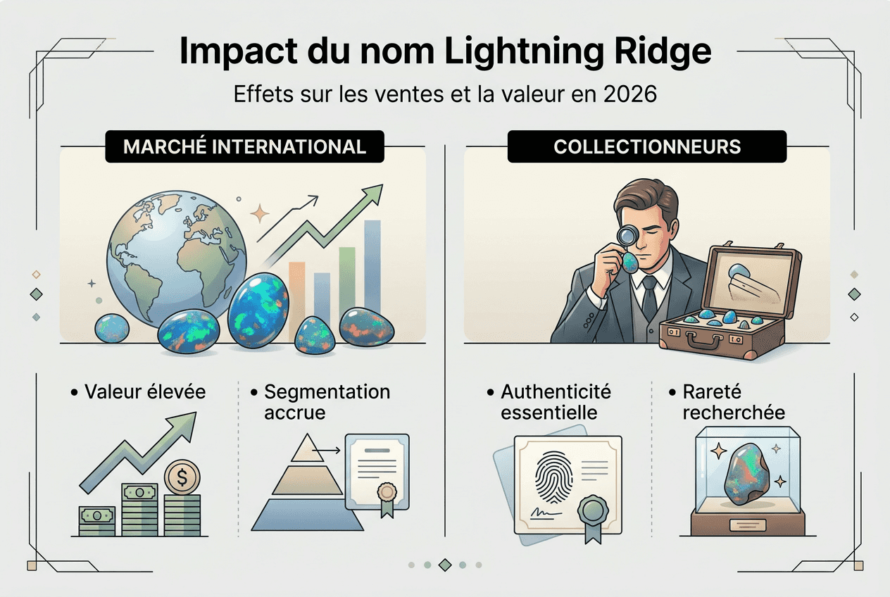 Visuel illustrant l’influence du nom Lightning Ridge