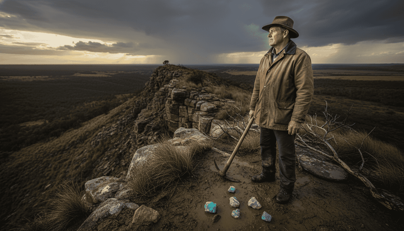 Un chercheur d’or scrute la crête, juste après le passage de la tempête.