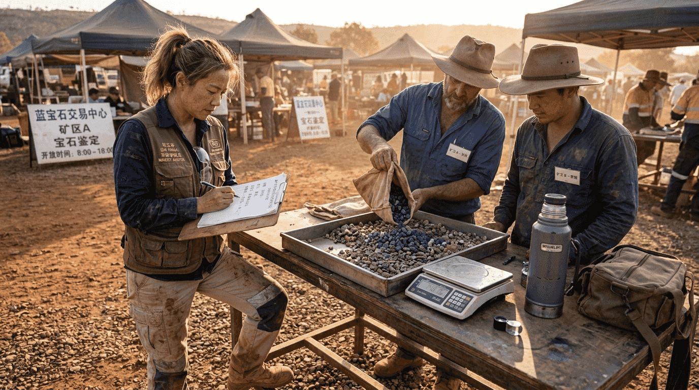 审计人员现场监督宝石采购的道德合规流程