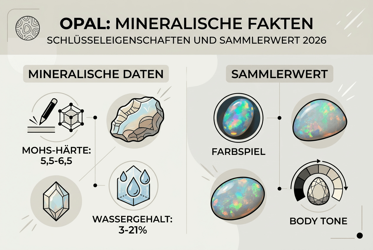 Opale – Eigenschaften und Wert für Sammler auf einen Blick (Infografik)