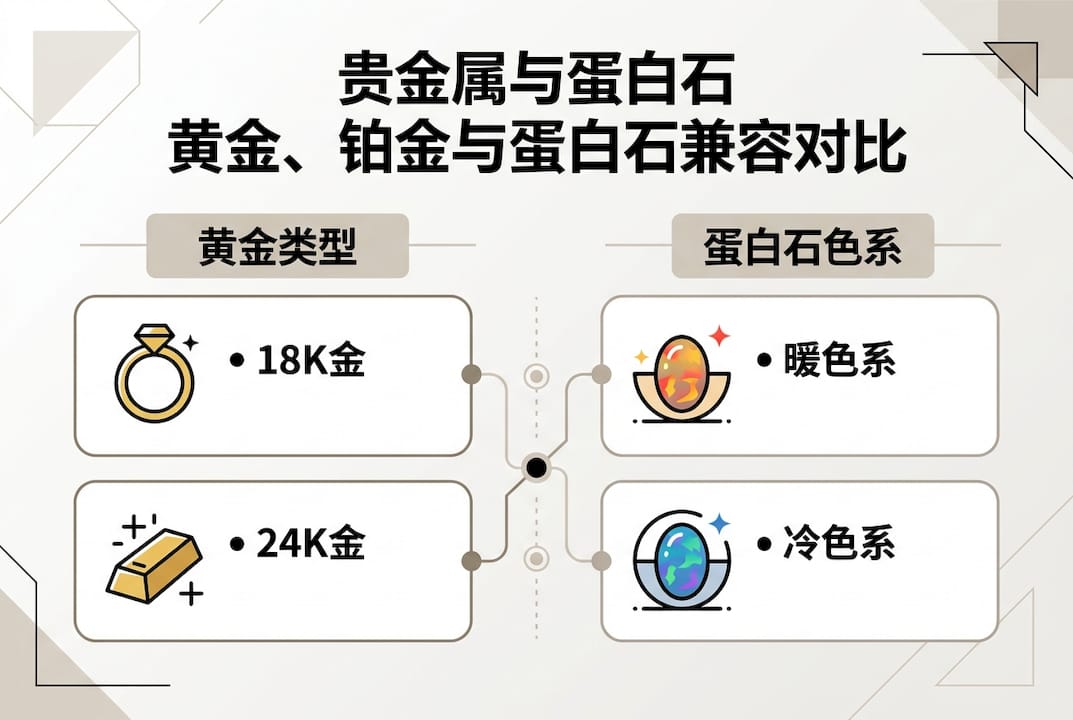 黄金与蛋白石搭配效果对比图