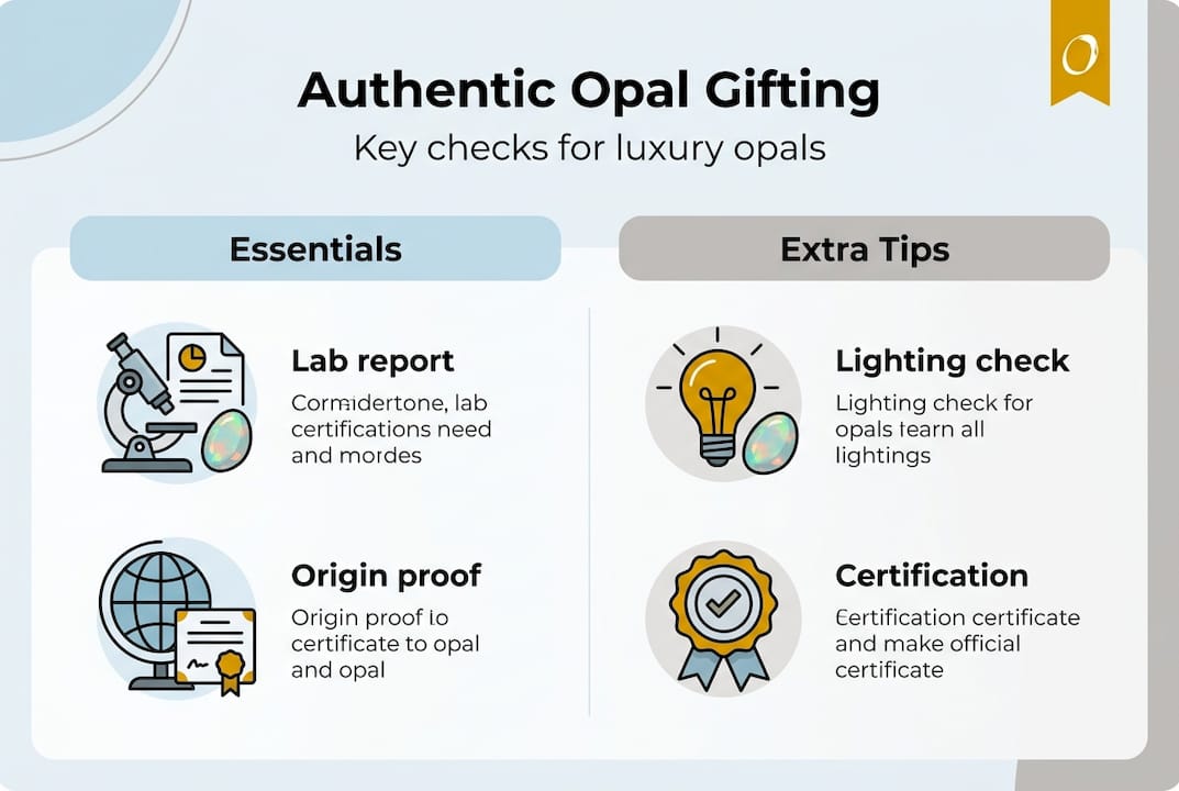 Infographic outlining authentic opal gifting steps