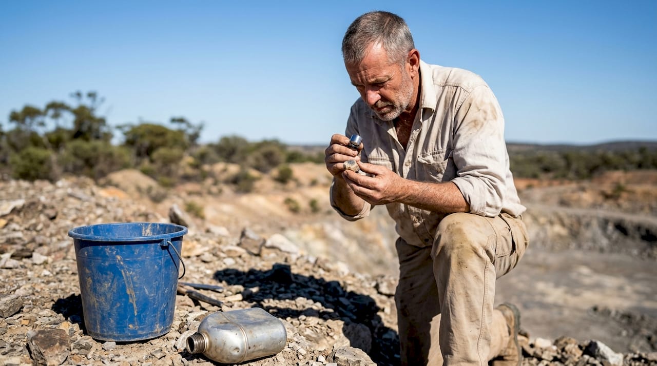 Un homme supervise le processus d’extraction responsable des opales