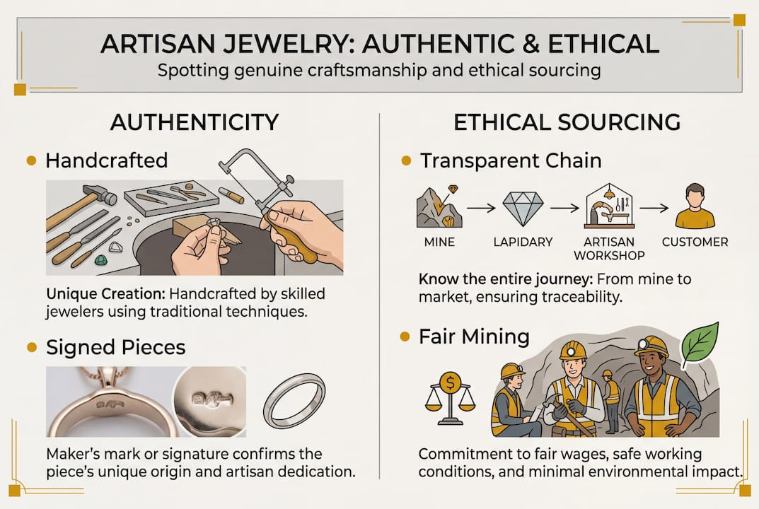 Infographic comparing authenticity and ethical sourcing
