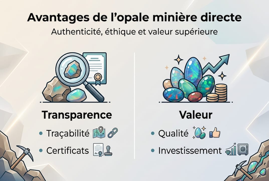 Infographie : les atouts de l’opale extraite directement à la mine