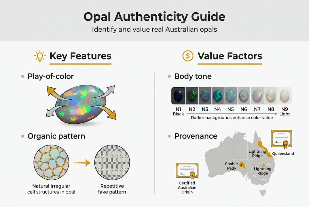 Infographic opal authenticity and value factors