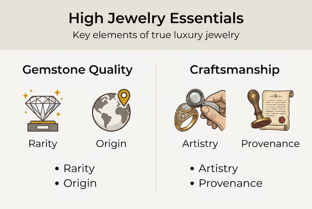 Infographic showing high jewelry elements