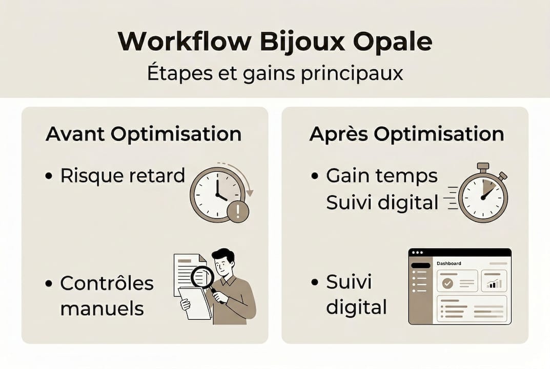 Découvrez en image les différentes étapes de création d’un bijou en opale, du dessin initial à la pièce finale.