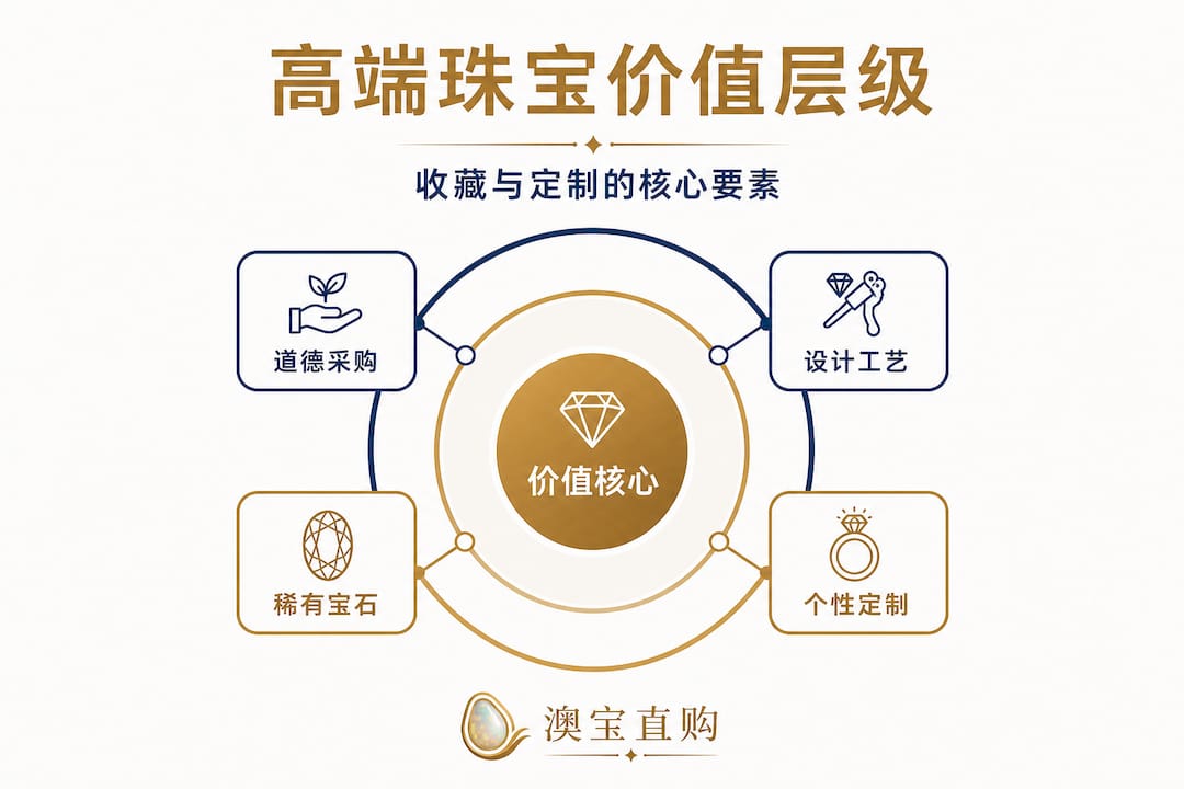 高端珠宝价值构成要素分层图
