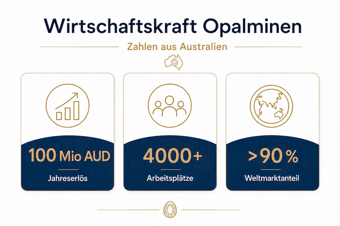 Infografik zu wirtschaftlichen Fakten australischer Opalminen