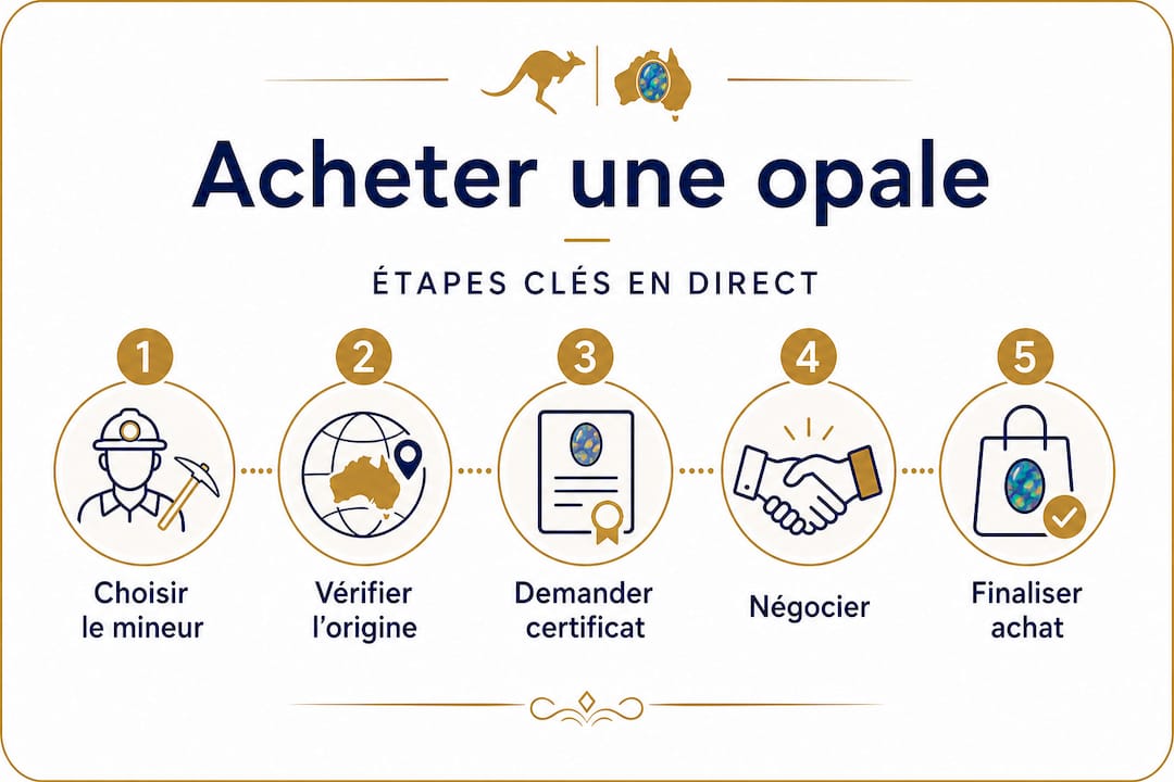 Infographie : le parcours d’achat d’une opale par un mineur
